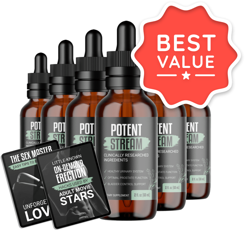 Six bottles of PotentStream with free bonuses and free shipping
